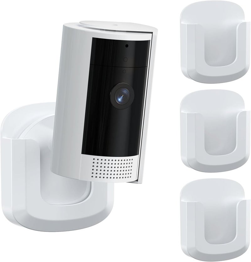 Pefecon 3 Pack R-ing Camera Mount, Strong Adhesive Wall Bracket for R-ing Indoor Cam(1st Gen and 2nd Gen), Tool-Free Sturdy Mounting Kit (White, Camera Not Included) - Image 1